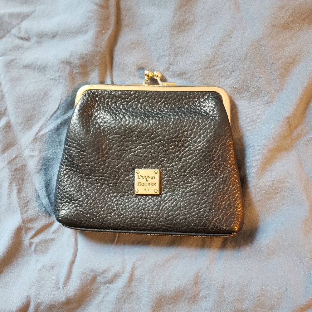 Dooney and Bourke, Navy Blue, Change Purse/Wallet. 7 X 4."